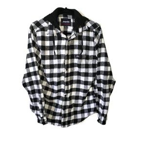 COPY - Aeropostale black & white buffalo plaid fl…